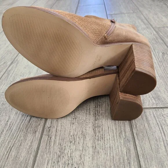 Nine West lace up ankle booties tan suede size 8.5 women's - Picture 12 of 15